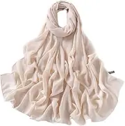 [HURESON] Chiffon Hijab Scarf Head Wrap Lightweight Scarves for Women Pashmina Shawls and Wraps for Evening Dresses Solid Color