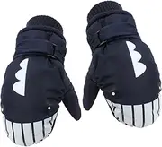 [harayaa] Kids Winter Gloves Snowboard Gloves Cycling Gloves Warm Mittens for Cold Weather, Navy Blue