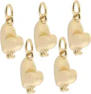 [Operitacx] 5pcs Heart Charms for DIY Necklace Bracelet and Earring Making Heart Jewelry Pendants for Crafting Unique Charms Jewelry Charms