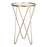 Ashika Glass & Gold Side Table 40x40x68cm