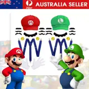 Cap Mustaches Costume Mario and Luigi Hat Super Mario Bros Fancy Dress Cosplay