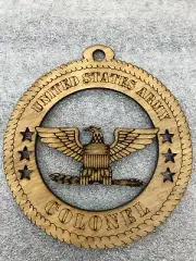 Army Officer Rank Insignia COLONEL wooden ornament