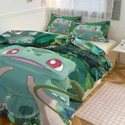 Bed Sheets g147 Bulb_asaur Print Bedding Set Pattern Duvet Cove Set 3 Pieces 1 Quilt Cover And 2 Pillowcases for Women Men Teens tq147 Bed Sheets