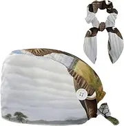[YTYVAGT] Scrub Caps Women,Scrub Hats Suitable for Women,African Grassland Elephant Animal