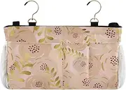 Amooorous Bedside Storage Caddy For Dorm Bedside Storage Bag With Pockets Hanging Organizer for Home Bunk Bed Dorm Sofa Rose Gold Fantasy Flower