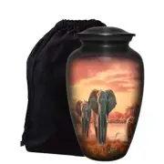 Elephant Urn for Adult Ashes with Velvet Bag large Size. elephant Large Urn