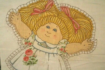 Vintage Cabbage Patch Kids Fabric Panel Doll Pillow Blonde Sewing -IIIX2-9
