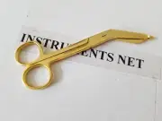1 Lister Bandage Nurse Scissors 5.5" Full Gold