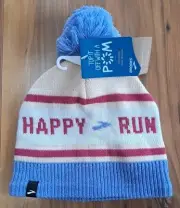New Brooks Running Pom Beanie Winter Hat Run Happy Blue, OSFM