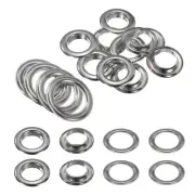 10Set Grommets Eyelets Kit 20mm Brass Eyelets with Washers, Silver