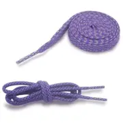 HouseMao Shoelaces 2 Pair Both Flat And Round Woven With 3M Reflective Material