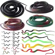 22 Pcs Fake Snake Rubber Snakes Snake Garden Props to Scare Birds Squirrels Mice