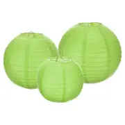 6Pcs 6"8"12" Green Paper Lanterns Decorative Round Hanging Ball Lantern