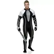Survivor Jumpsuit Games Warrior Hunger Fancy Dress Halloween Mens Adult Costume