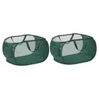 Mesh Laundry Hamper, 2 Pack Collapsible Laundry Baskets Laundry Bag, Dark Green