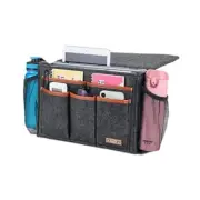 Bedside Caddy, Large Size Bedside Storage 13.4'' x 18.1'' Plus Size Dark Grey