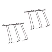 2x 28cm Triple Stemware Hanging Wine/Glass Rack/Holder/Organiser Bartender