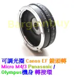 無限遠對焦 EOS-M4/3轉接環 可調光圈 佳能EF鏡頭轉松下 奧林巴斯M43微單相機