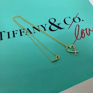 【Lydia代購】TIFFANY & CO. 蒂芙尼 925銀項鏈女士時尚ins簡約心形交叉字母結合銀吊墜