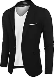 [COOFANDY] Mens Blazer Casual Sport Coat One Button Suit Jacket Lightweight Office Work Suits