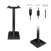 Gaming Headset Stand with 3.5mm 2 USB Ports RGB Non-slip Headphones Holder