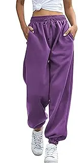 [XKBHYD] Women Cotton Blend Joggers Bottom Harem Sweatpants with Pockets Drawstring Trousers Pants for Gym Running