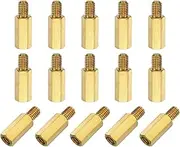 sourcing map 15Pcs Male to Female Thread Spacer Screws, M5 x 15mm + 7mm Brass Hex Standoff Screws PCB Motherboard for Drone Quadcopter, Computer and Circuit Board