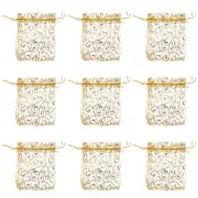 50 Pcs Gift Wrapping Bags Drawstring Small Wedding Pouch Foil
