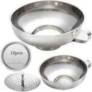 Food grade stainless steel canning funnels with filters, wide mouth funnels for