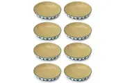 8PK Mikasa Leafy Pattern Ceramic Bowl Salad Serving Round Dinnerware 21cm Green