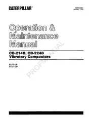 Caterpillar CB 214B CB224B Vibratory Compactor Operators Maintenance Manual