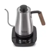 Brim 0.8L Gooseneck Kettle w Wood Handle, Easy Brewing Pour Over Coffee