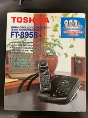 NEW VINTAGE 80s Toshiba FT-8958 Cordless Telephone & Answering Machine 900mhz