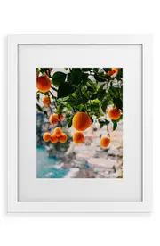Deny Designs Amalfi Coast Oranges Framed Wall Art in White Frame 11X14 at Nordstrom One Size
