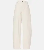 [Self-Portrait] Self-Portrait High-rise barrel-leg jeans 24 beige