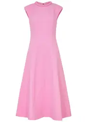 Rebecca Vallance Rochelle Textured Midi Dress - Pink - 16 (UK16 / XL) 16 (UK16 / XL)