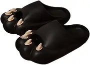 [Generic] 1 Pair Summer Cute Cat Claw Slipper Lovely Home Non-slide EVA Thick Sole Lover Sandals Soft Toe Covered Bathroom Shoes