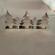 Pine tree silver tea light candle holder