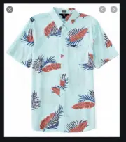 NWT Volcom Classic Fit Short Sleeve Button Down Bermuda Shirt
