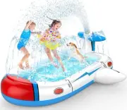 Kiddie Pool for Toddlers, Splash Pad for Kids Ages 4-8, 68" Inflatable 3-in-1...