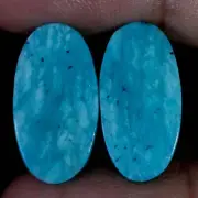 17.00 Cts Natural Amazonite Matched Pair Cabochon Gemstone For Earrings Supply