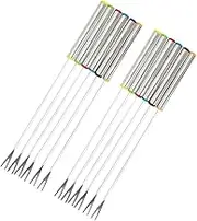 iplusmile 12Pcs Stainless Steel Fondue Forks for Fruit and Dessert for Chocolate and Cheese Fondue Parties Easy to Clean and High Temperature Resistant