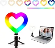 6''Desk Ring Light,8.2" Tall 47 Color Modes,Light Ring for Computer/Heart Ring Light/Zoom Lighting/Webcam/Remote Working/Self Broadcasting and Live Streaming