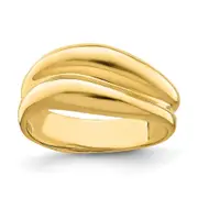 14K Yellow Gold Polished Banded Dome Ring