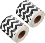 JEWEDECO 2 Pack Black White Border Sticker Adorable Bulletin Board Trim for Classroom Decorative Blackboard Border Cartoon Pattern