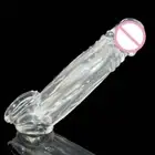 Adult Reusable Delay Condom 2 Rings Penis Extension sleeve Toys Extend