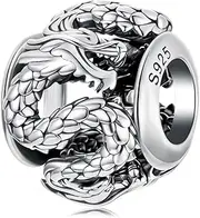 [Fanona] 925 Sterling Silver Dragon Charms for Pandora Bracelets, Sterling Silver, Sterling silver