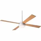 Modern Fan Ball Gloss White 42" Ceiling Fan with Maple Blades and Remote Control