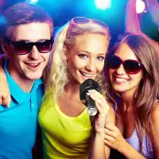 Laser LED Wireless Karaoke Microphone - Silver