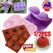 6 Cavity Half Ball Sphere Cake Silicone Mold Muffin Chocolate Baking Mould OY
